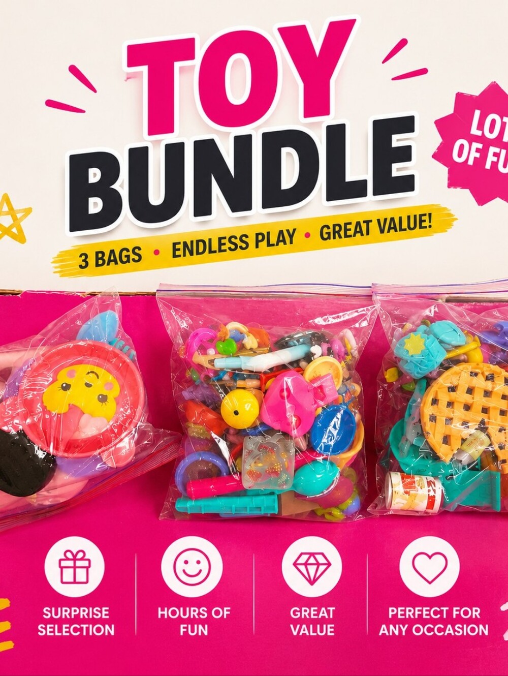 Bundle of 3 Bags of mini figures